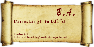 Birnstingl Arkád névjegykártya